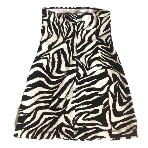 Peep women Strapless Mini Dress stretch Size S color black and white - Picture 2 of 6